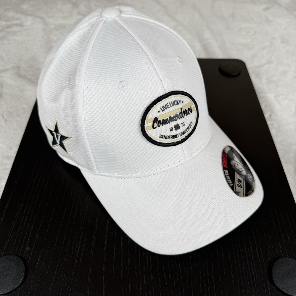 Vanderbilt Commodores Black Clover Live Lucky Memory Fit Hat S/M White New